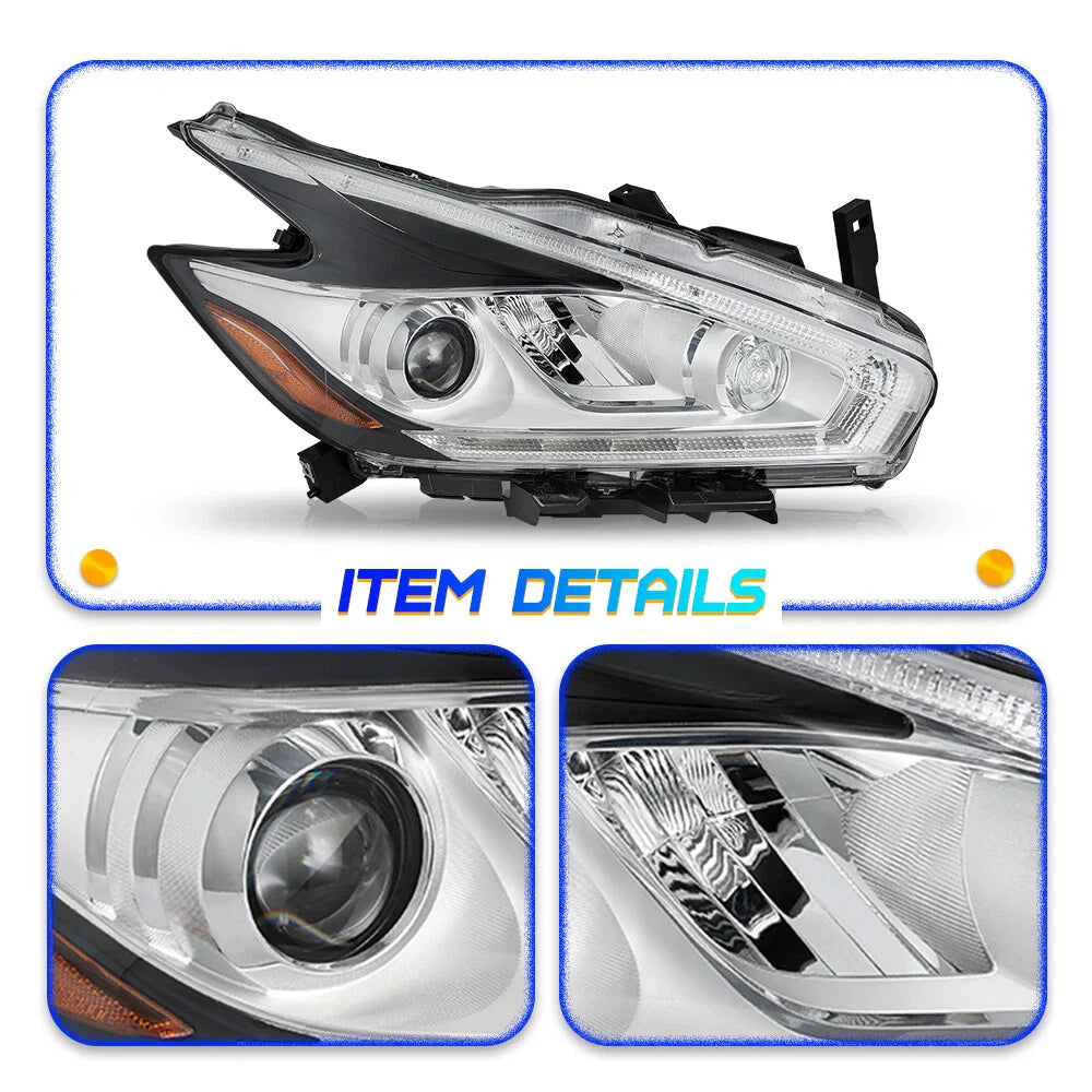 Full LED Headlight Headlamp Right Passenger Side for 2015-2018 for Nissan Murano