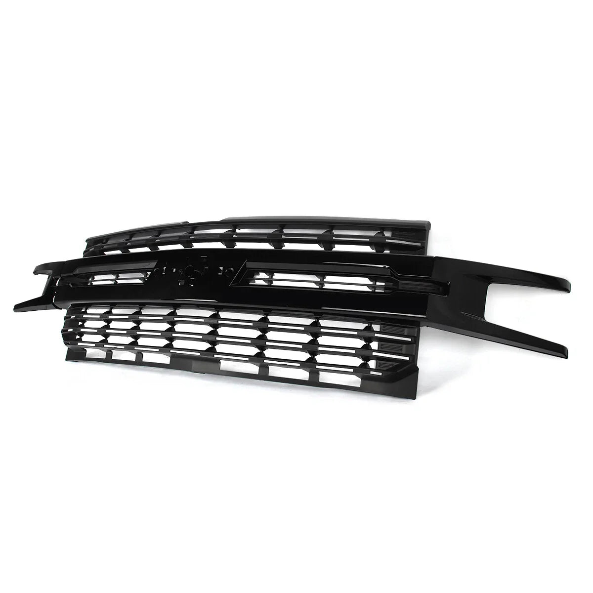 Front Bumper Grill for Chevrolet Silverado 1500 2019 2020 2021 Gloss Matte Black