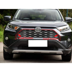 Front Upper Grille Mesh Cover Trim for Toyota RAV4 2019-2025 ABS Chrome 2x