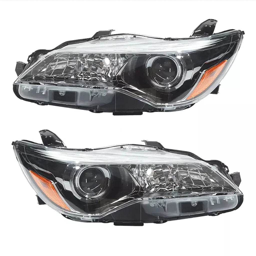 Black Headlight Set Halogen Headlamp for 2015-2017 Toyota Camry LE SE Pair
