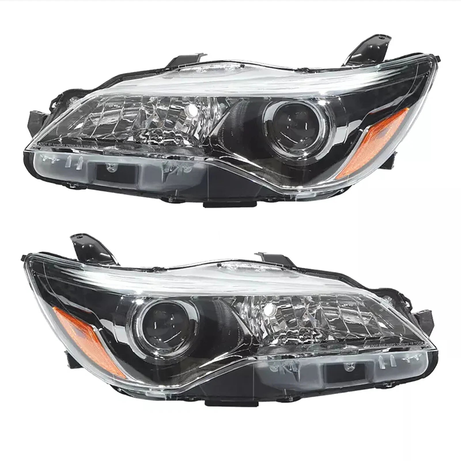 Black Headlight Set Halogen Headlamp for 2015-2017 Toyota Camry LE SE Pair