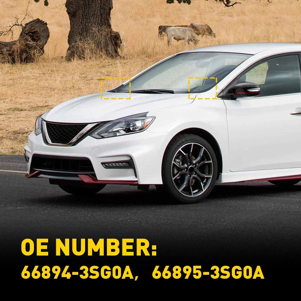 For 2013-2019 Nissan Sentra Front Windshield Wiper Side Cowl Extension Cover 2PC