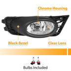 Clear Lens Fog Lights W/Bulb Switch Wiring for 2009 2010 2011 for Honda Civic