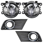 Right+Left Fog Light W/Cover & Chrome Trim For Honda Pilot 2012 2013 2014 2015