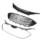 For 2019-2023 Chevrolet Malibu Front Bumper Upper Lower Grille Black Chrome 3PCS