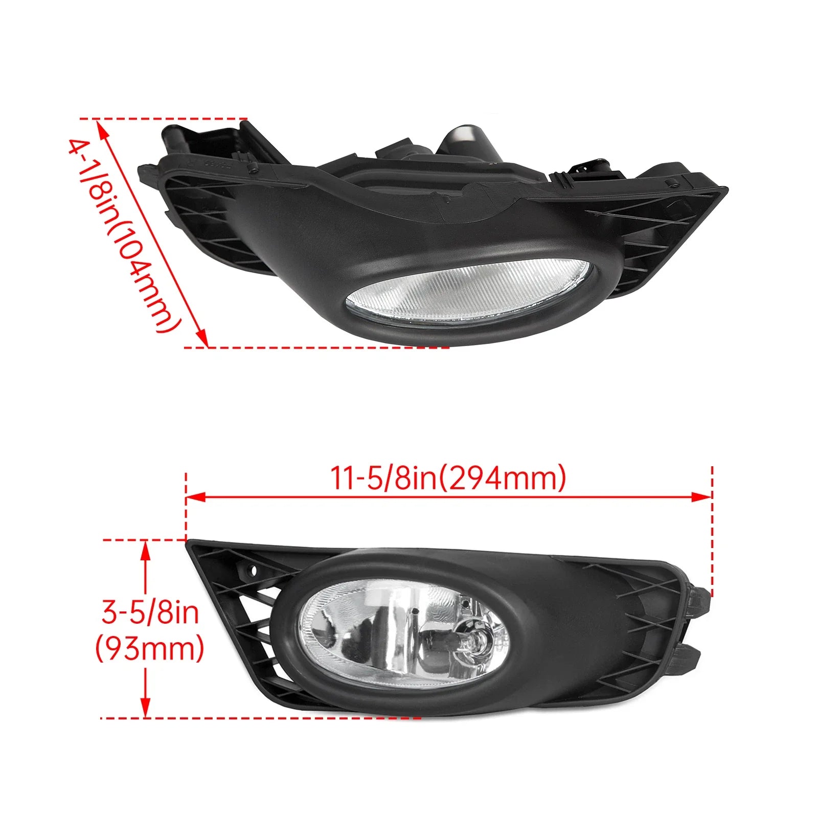 Clear Lens Fog Lights W/Bulb Switch Wiring for 2009 2010 2011 for Honda Civic