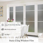 Static Cling Film 78.74x17.73 for Bathroom Office Living Room No Glue Needed