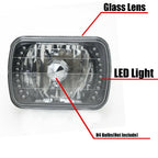 PAIR 5x7 7x6 inch LED Blue Headlights Lens Clear for Isuzu Pickup 1984-1995