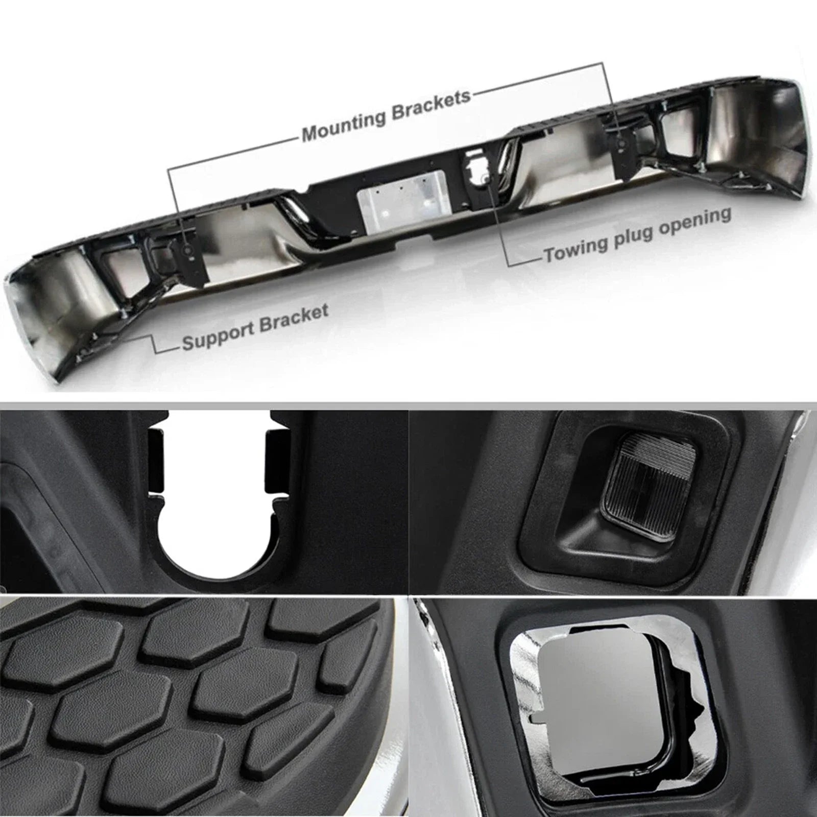 For 2009-2018 Dodge Ram 1500 Chrome Rear Step Bumper W/O Sensor W/ Dual Exhaust