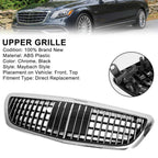 Fit 2014-2020 Mercedes Benz S-Class W222 S450 Chrome Front Grille MayBach W/ACC