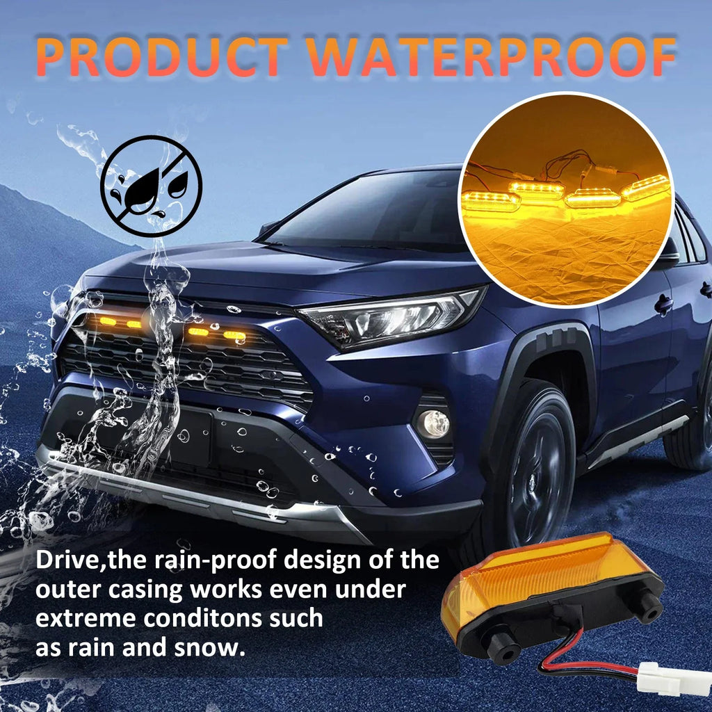ZZ2V00966 4PCS LED Amber Grill Marker Light Kit for 2019-2022 for Toyota RAV4