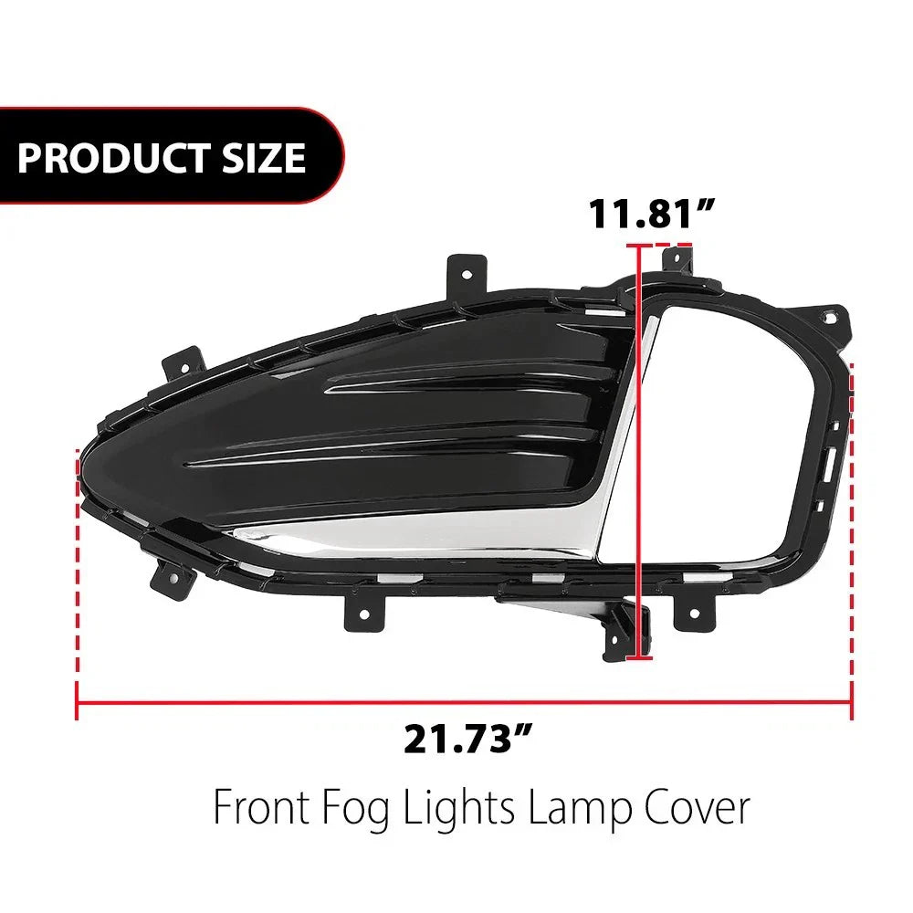 Fog Light Cover Bezel 1Pc Chrome Left Driver Side for 2019-2024 for Ford Edge
