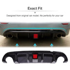 For 2014-2017 Infiniti Q50 Glossy Black Rear Bumper Diffuser W/ LED Brake Light