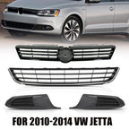 Upper & Lower Grille & Fog Light Covers SET for VW for Volkswagen Jetta 11-14