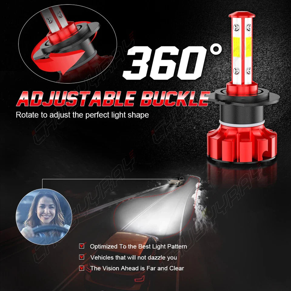 H7 LED Headlight Conversion Kit 2X 16000LM 6000K White Super High Low Beam Pair