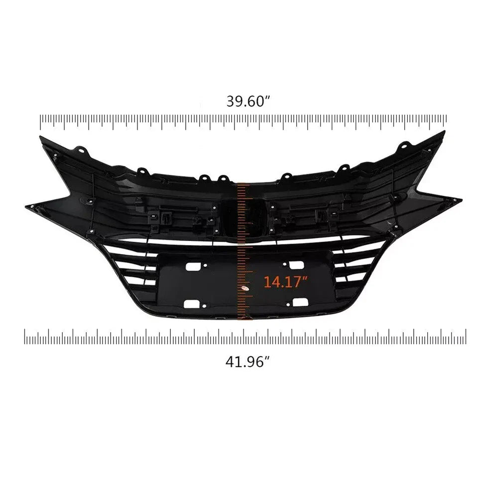 Chrome Black Front Upper Grille Grill Assembly for 2016-2018 Honda HR-V HRV
