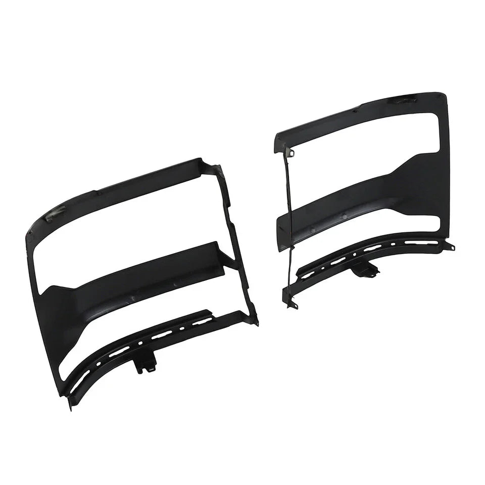 Headlight Trim Bezel Cover For Chevy Silverado 1500 2016-2018 Black LH+RH Pair
