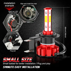 2X H7 LED Headlight Conversion Kit 16000LM 6000K White pair Super High/Low Beam