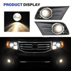 Right+Left Fog Light W/Cover & Chrome Trim For Honda Pilot 2012 2013 2014 2015