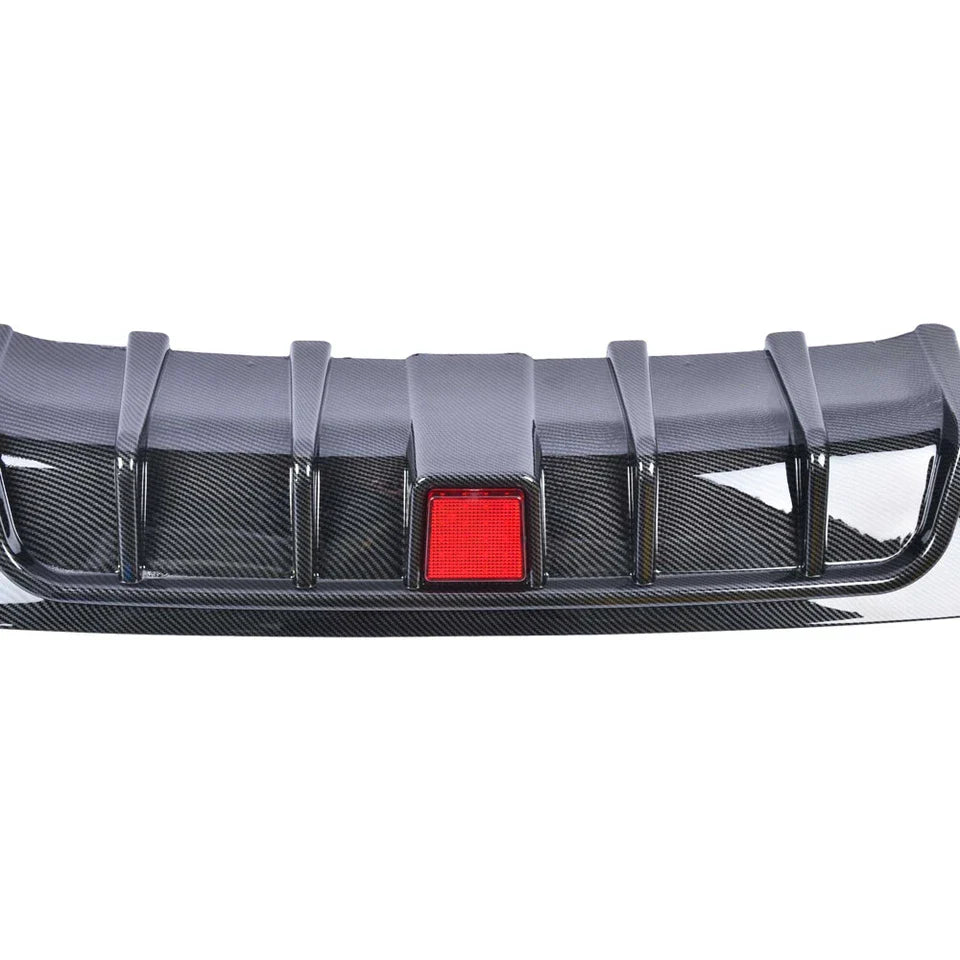 Rear Bumper Black Diffuser Lip W/LED Brake DRL Light For 2018-2023 Infiniti Q50