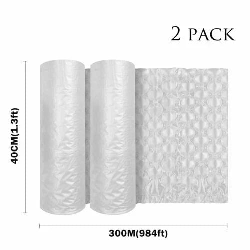 2 Rolls Air Cushion Machine Film Bubble Pillow Packaging Padding Roll 984ft