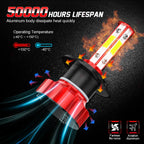 H7 LED Headlight Conversion Kit 2X 16000LM 6000K White Super High Low Beam Pair