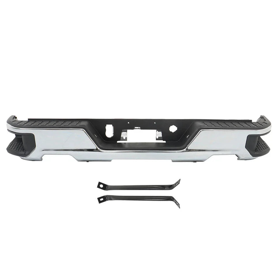 For 2019 2020-2024 Chevy Silverado GMC Sierra 1500 Rear Bumper Assembly Chrome